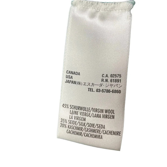 Escada Sport Floral Appliqué Wool Sweater Teal Green Size‎ Small - Picture 10 of 10